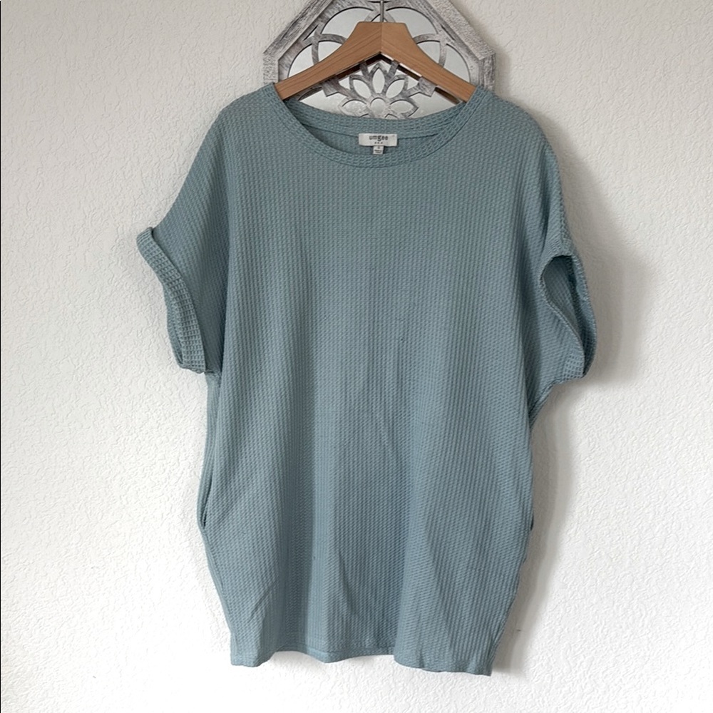 Umgee • Light Blue Waffle Knit Mini Dress